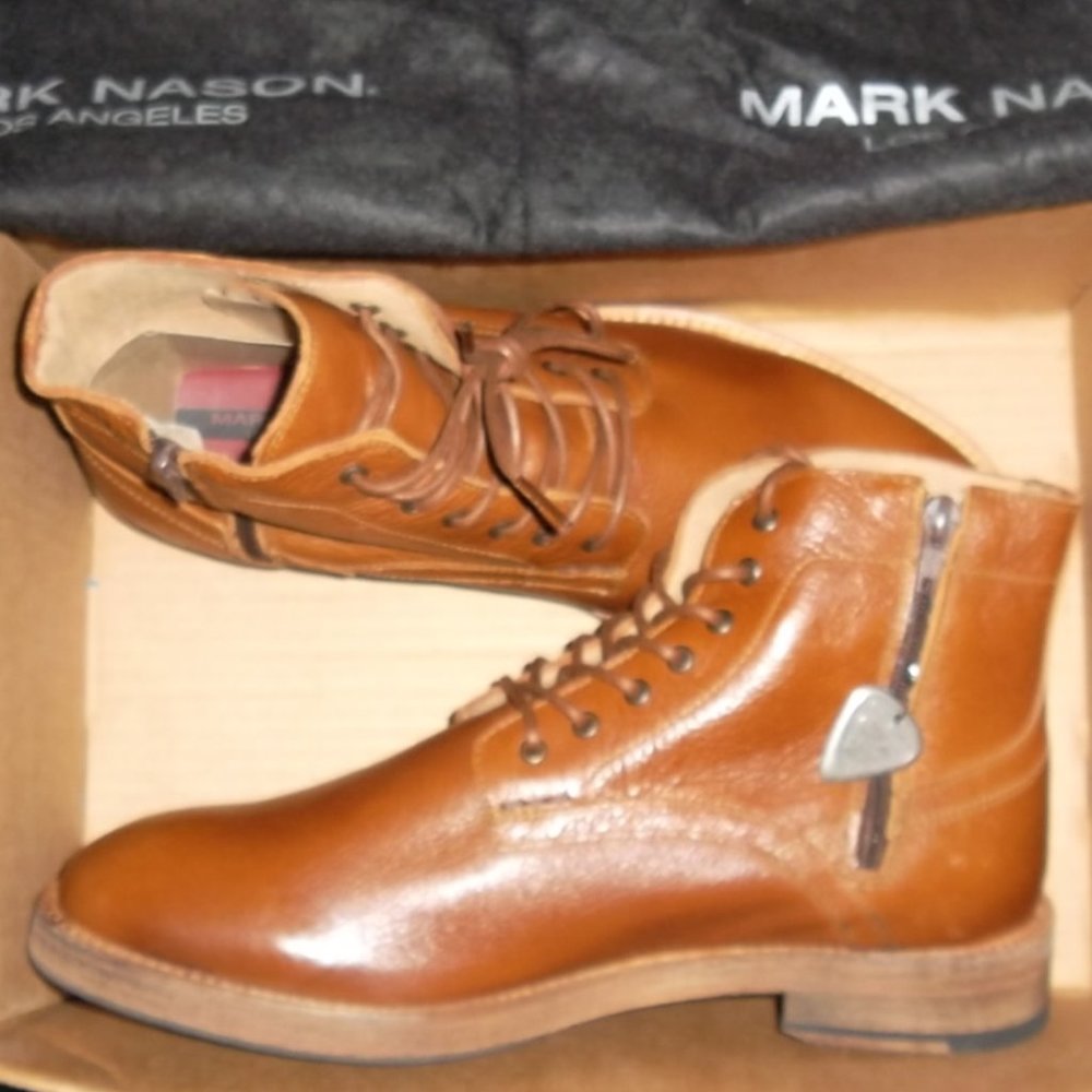 MARK NASON EASTWOOD RUTHLESS BROWN LEATHER BOOTS